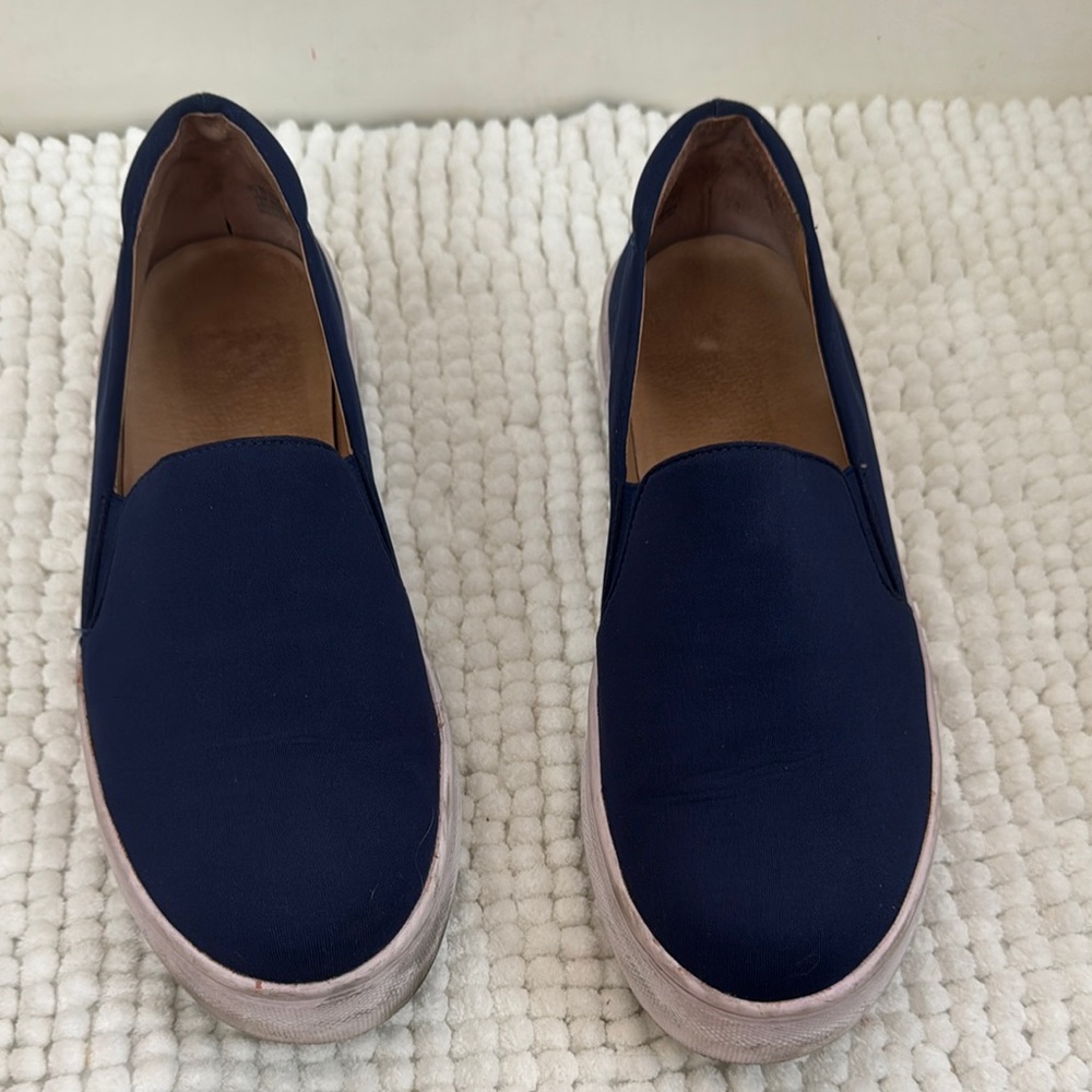 Nordstrom Navy Blue Boat Shoes Slip ons sz 8.5